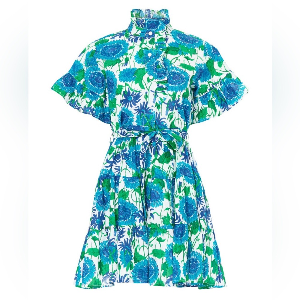 Millie Violetta Dress Floral Green Blue Large
